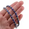 Colier Lapis Lazuli discuri 4mm cu elemente aurii in cutie cadou, imagine 4