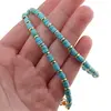 Colier Turcoaz discuri 4mm cu elemente aurii in cutie cadou, imagine 4