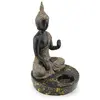 Decoratiune Suport ardere lumanari - Buddha in pozitie lotus, maro, imagine 2