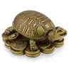 Statueta Feng Shui broasca testoasa pe monede chinezesti pentru prosperitate
