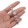 Bratara Acvamarin fatetat 8-12mm si piatra lunii sfere 4mm cu bumbi aurii, imagine 4