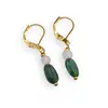 Cercei cu agatatoare Aventurin neregulat 9-10mm si Cristal de stanca sfere 4mm