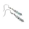 Cercei cu agatatoare clasica Larimar sfere fatetate cu Argint 925, 4mm, imagine 2