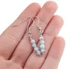 Cercei cu agatatoare clasica Larimar sfere fatetate cu Argint 925, 4mm, imagine 4