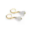 Cercei cu agatatoare Fluorit triunghi 7-8mm si Cristal de stanca discuri fatetate 3mm, imagine 2