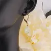 Cercei cu agatatoare Fluorit triunghi 7-8mm si Cristal de stanca discuri fatetate 3mm, imagine 3