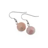 Cercei cu agatatoare Opal roz discuri fatetate 10mm