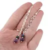 Cercei cu agatatoare Safir discuri fatetate 5-6mm si Rubin sfere fatetate 7mm, imagine 4