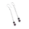 Cercei cu agatatoare Safir discuri fatetate 5-6mm si Rubin sfere fatetate 7mm