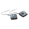 Cercei cu agatatoare Scoica Abalone romb 15mm cu Argint 925, imagine 2