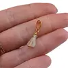 Pandantiv Fluorit triunghi 7-8mm si Cristal de stanca discuri fatetate 3mm cu inox auriu, imagine 4