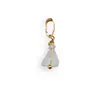 Pandantiv Fluorit triunghi 7-8mm si Cristal de stanca discuri fatetate 3mm cu inox auriu