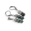 Set cercei cu agatatoare si pandantiv Jad Serpentin discuri fatetate, 6-7mm, imagine 2
