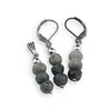 Set cercei cu agatatoare si pandantiv Jad Serpentin discuri fatetate, 6-7mm