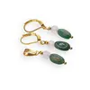 Set Cercei si Pandantiv Aventurin neregulat 9-10mm si Cristal de stanca sfere 4mm cu inox auriu, imagine 2