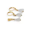 Set Cercei si Pandantiv Fluorit triunghi 7-8mm si Cristal de stanca discuri fatetate 3mm cu inox auriu, imagine 2