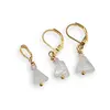 Set Cercei si Pandantiv Fluorit triunghi 7-8mm si Cristal de stanca discuri fatetate 3mm cu inox auriu