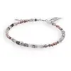 Bratara Rodocrozit sfere fatetate 3mm si Cuart turmalinat discuri fatetate 3mm cu argint 925, imagine 2