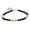 Bratara Turmalina neagra si Peridot sfere fatetate 4mm cu argint 925, imagine 2