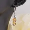 Cercei cu agatatoare Citrin sfere 6mm si baza lata de Argint 925, imagine 3