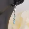 Cercei cu agatatoare Larimar patru sfere fatetate si baza lata de Argint 925, 4mm, imagine 3