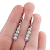 Cercei cu agatatoare Larimar patru sfere fatetate si baza lata de Argint 925, 4mm, imagine 4