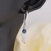Cercei cu agatatoare Piatra lunii discuri fatetate 6mm cu Kianit 4-5mm si baza lata de Argint 925, imagine 3