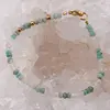 Bratara Cristal de stanca si Amazonit discuri fatetate cu bumbi aurii, 3-4mm, imagine 2
