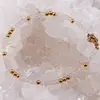 Bratara Cuart roz discuri fatetate cu bumbi aurii, 3mm, imagine 2