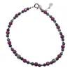 Bratara Rubin 4mm si Safir 3mm sfere fatetate cu elemente din Argint 925