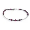 Bratara Safir sfere fatetate 3mm si Rubin sfere fatetate 4mm cu bara arcuita din Argint 925, imagine 2
