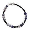 Bratara Turmalina neagra sfere fatetate si Sodalit sfere, 3-6mm