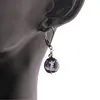 Cercei cu agatatoare Agat mov patat sfere fatetate 10mm, imagine 2