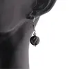 Cercei cu agatatoare Agat negru sfere fatetate 10mm, imagine 2