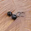 Cercei cu agatatoare Agat negru sfere fatetate 10mm, imagine 3