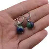Cercei cu agatatoare Azurit sfera 10mm, imagine 4
