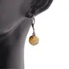 Cercei cu agatatoare Ochi de tigru galben fatetat 10mm, imagine 2