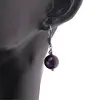 Cercei cu agatatoare Ochi de tigru mov sfere 10mm, imagine 2