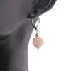 Cercei cu agatatoare Piatra lunii piersica sfera 10mm, imagine 2