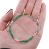 Bratara Onix verde, Cristal de stanca si Acvamarin sfere cu bumbi aurii, 3-4mm, imagine 3