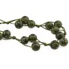 Colier confectionat manual pe snur cu Jasp Sesame verde deschis sfere, 10mm, imagine 2