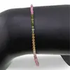 Bratara Turmalina multicolora degrade sfere fatetate, 2mm, imagine 3