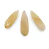 Briolete fatetate Aventurin galben - Long Teardrop, 3 buc