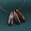 Briolete fatetate Jasp maro - Long Teardrop, 3 buc, imagine 2