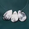 Briolete fatetate Opal dendritic - Long Teardrop, 3 buc, imagine 2