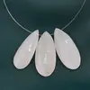 Briolete fatetate Piatra Lunii alba - Long Teardrop, 3 buc, imagine 2