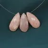Briolete fatetate Piatra Lunii piersica - Long Teardrop, 3 buc, imagine 2