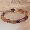 Colier Safir multicolor degrade discuri fatetate, 3mm, imagine 3