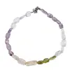 Bratara Acvamarin, Ametist, Peridot si Citrin neuniform, 6-10mm