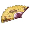 Evantai pliabil din lemn de bambus cu design floral - 48cm x 26,5cm, imagine 2